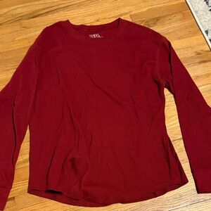 Women's Deep Red Long Sleeve Tee